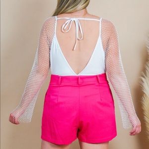 White rhinestone bodysuit